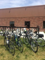 bike rack outside brewery